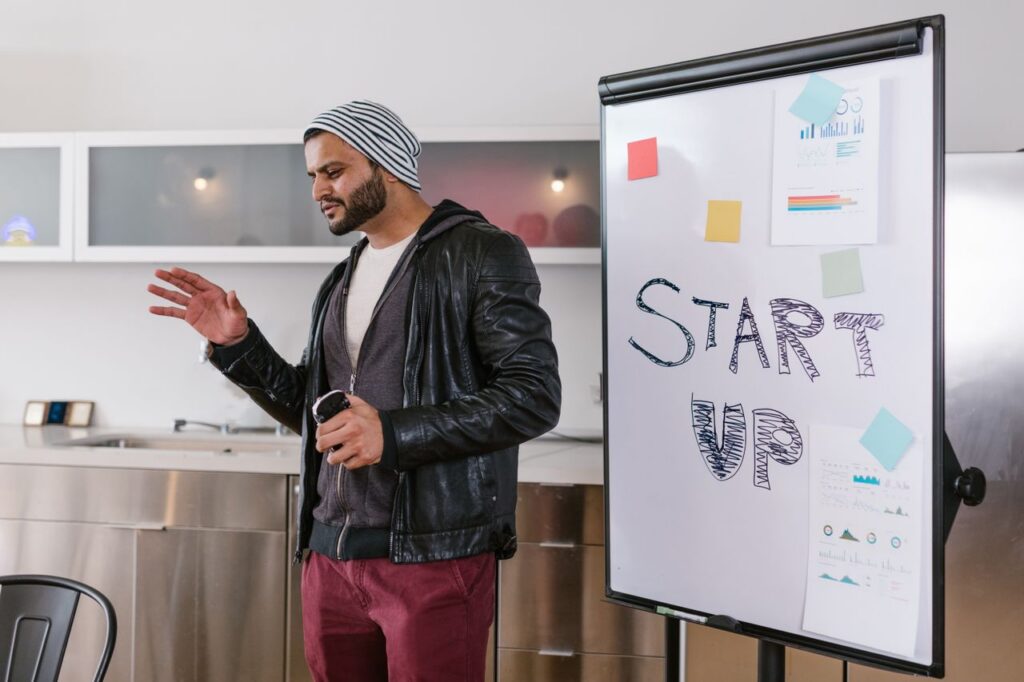 Entrepreneur adapting a business to digital transformation