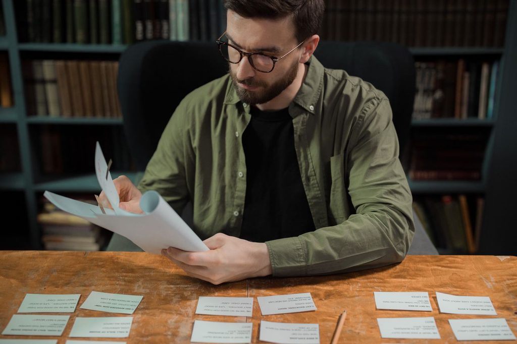 Entrepreneur researching customer needs for a business idea