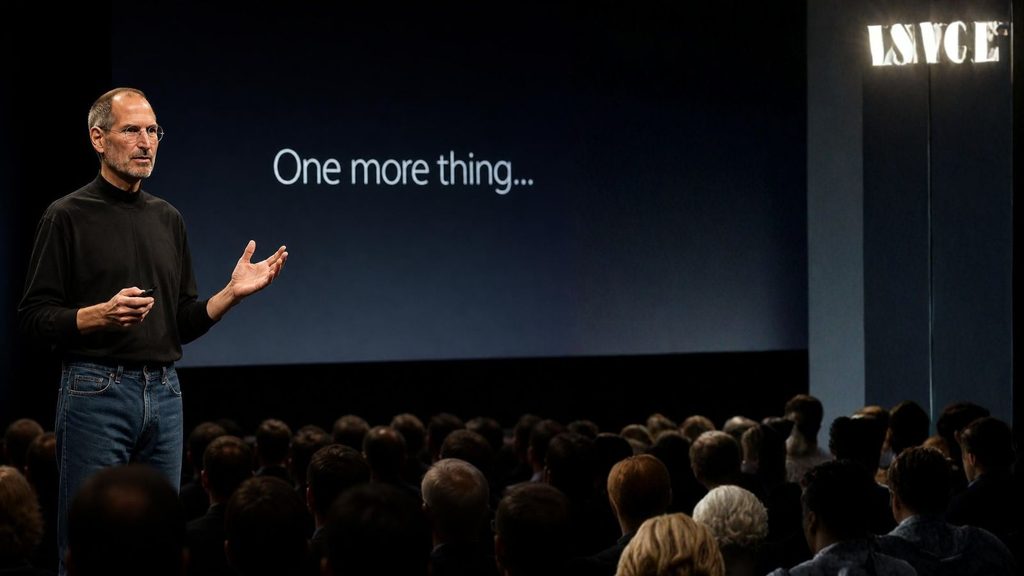 Steve Jobs presenting innovation through clear business storytelling